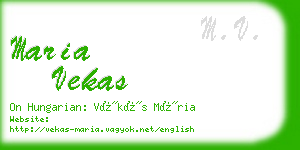 maria vekas business card